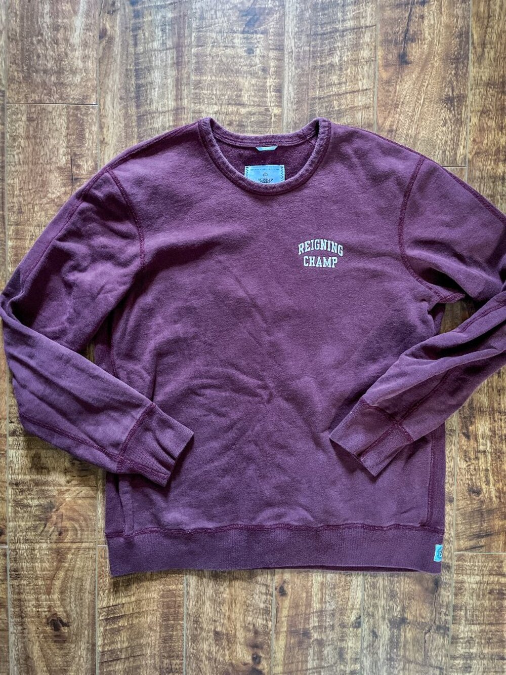 Reigning Champ Size Large Crewneck Sweater Sweatshirt Burgundy